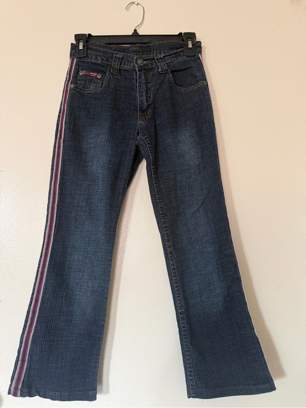 *BRAND NEW* Vintage Dark Blue Women Seven Jeans W/ Red, White, Blue Side Stripes